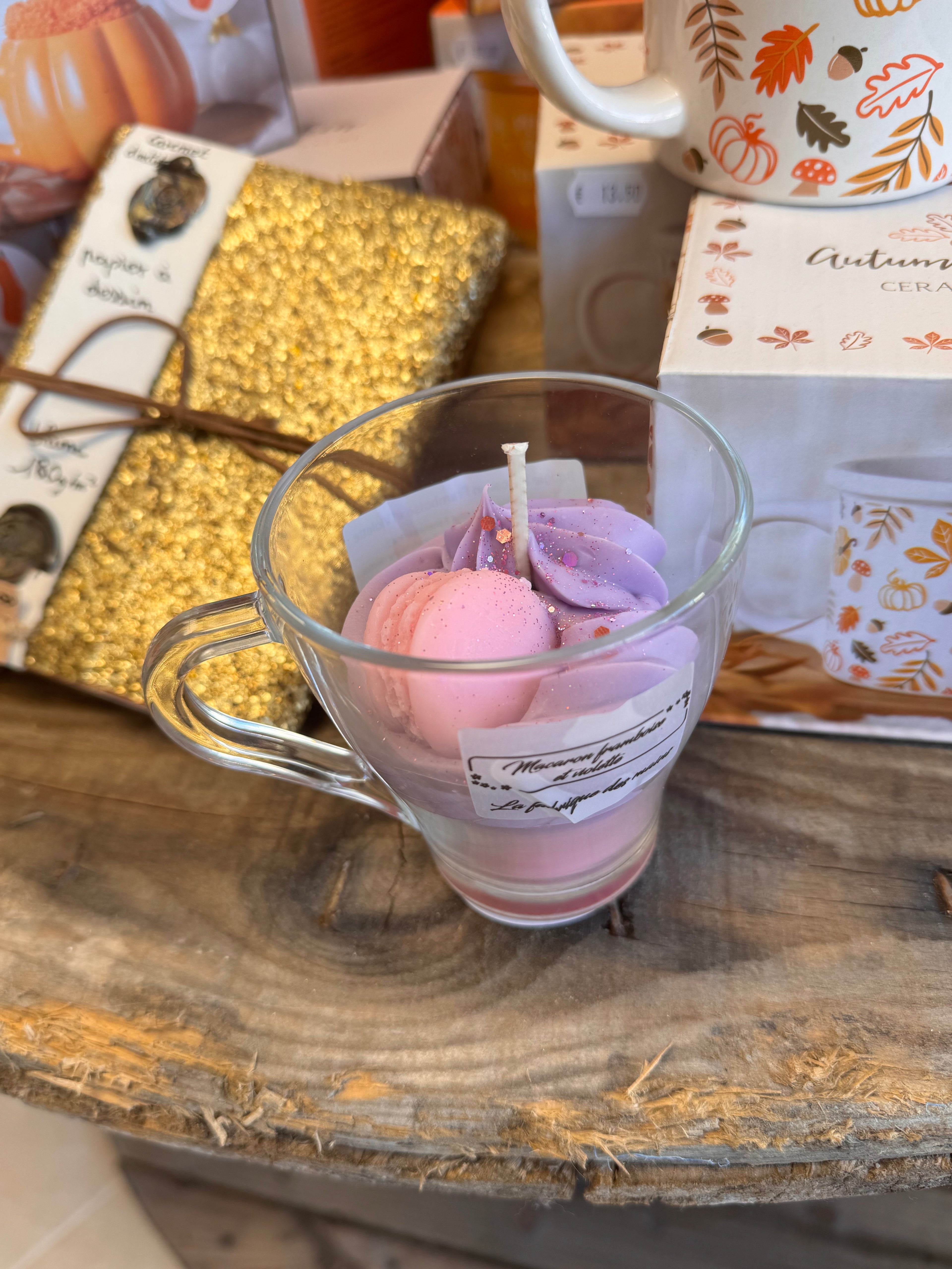 Bougie « Macaron Framboise et violette »