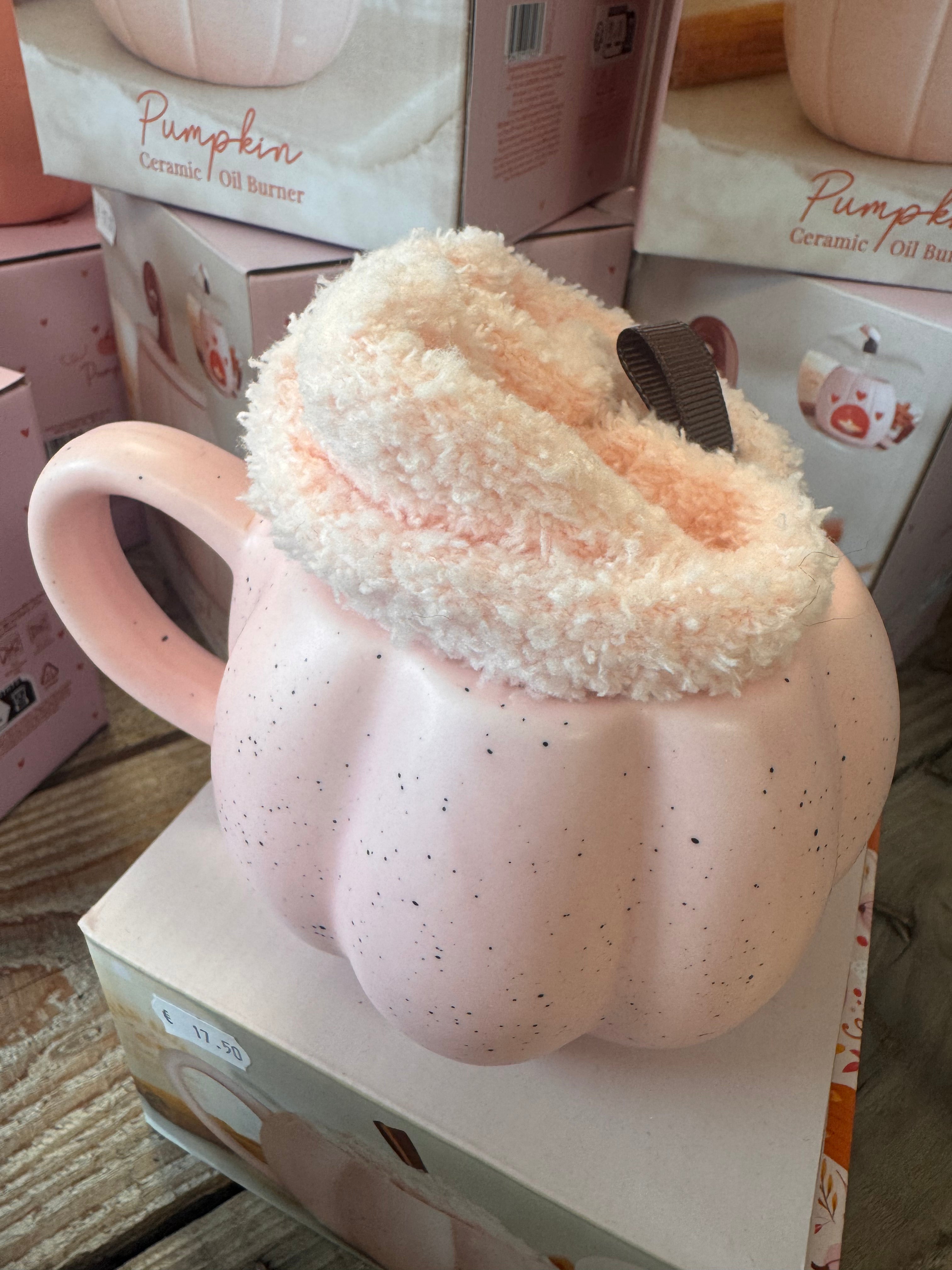Mug avec chaussettes « Citrouille rose »
